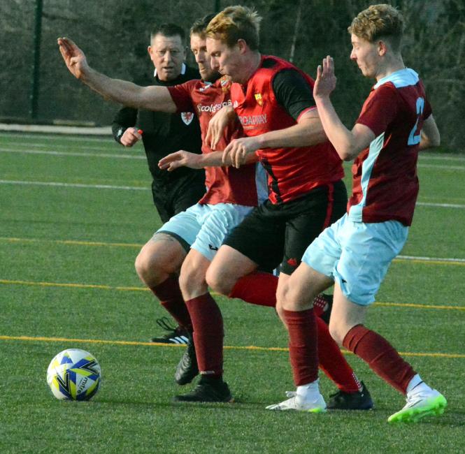 Matthew Davies strongly pushes forward for Clarby Road