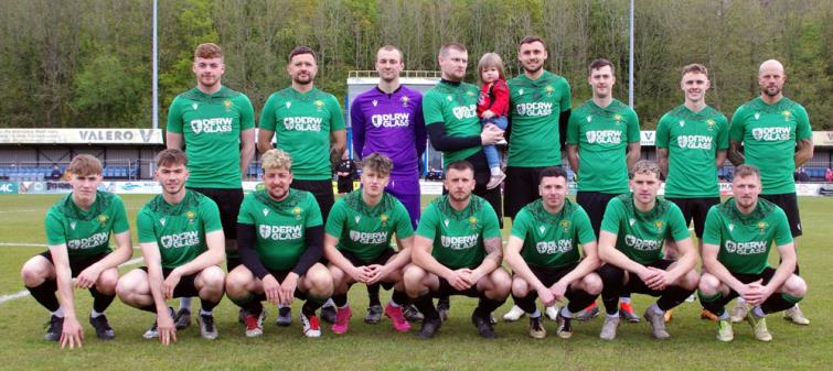 Runners up Goodwick United line up before kick off