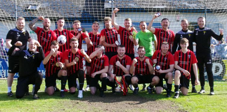 Senior Cup winners Goodwick United celebrate