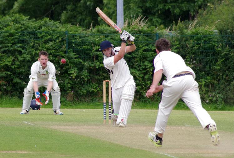 Ashley Sutton smashes a boundary