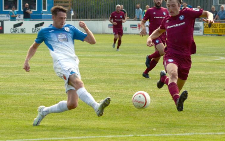 Jack Wilson has a pot shot at goal