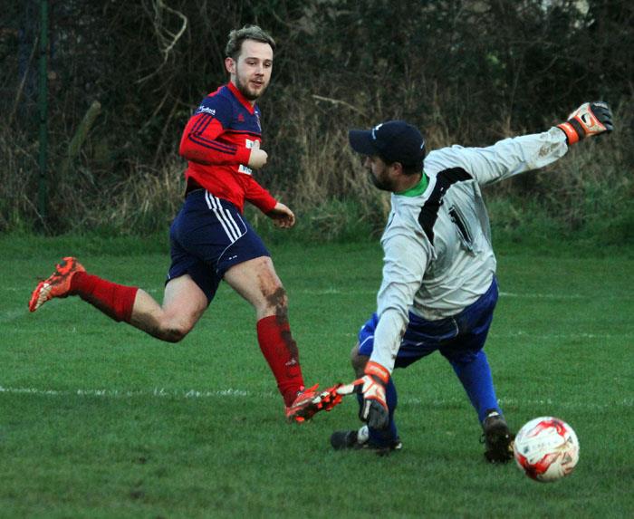 Striker Jordan Richards scored a superb hat-trick for Carew
