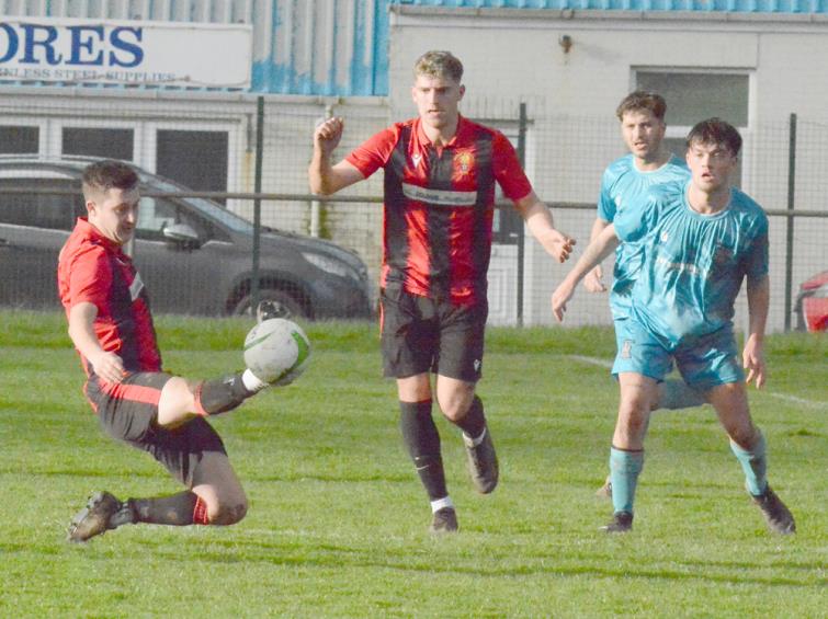 Rhys Jones - scored twice for Goodwick against Tenby