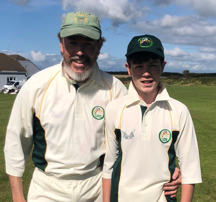 Steve and Thomas Williams - runs and wickets for Tish father and son