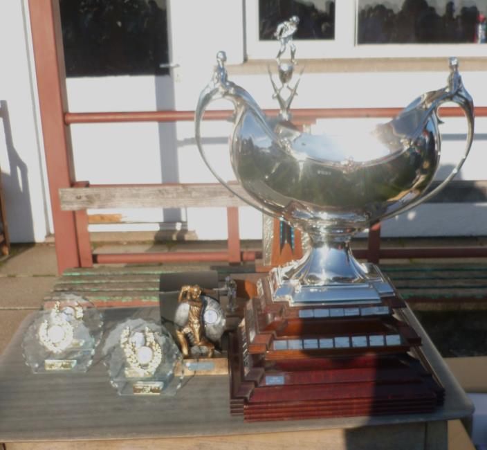 The Harrison-Allen  Bowl and trophies