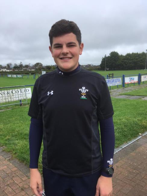 Referee Tom Carew (Milford Haven - had a good game in charge of this tough local derby)