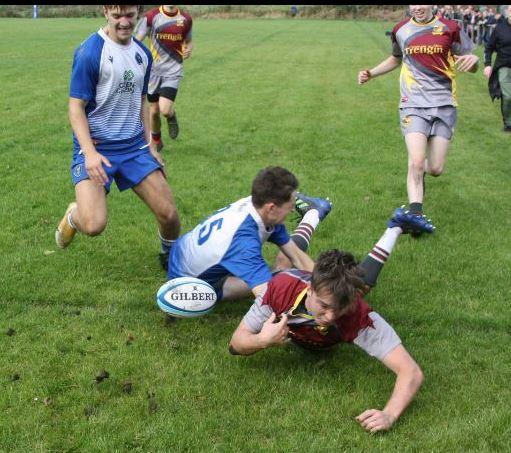 Dylan Scott scores one of his two tries for Crymych