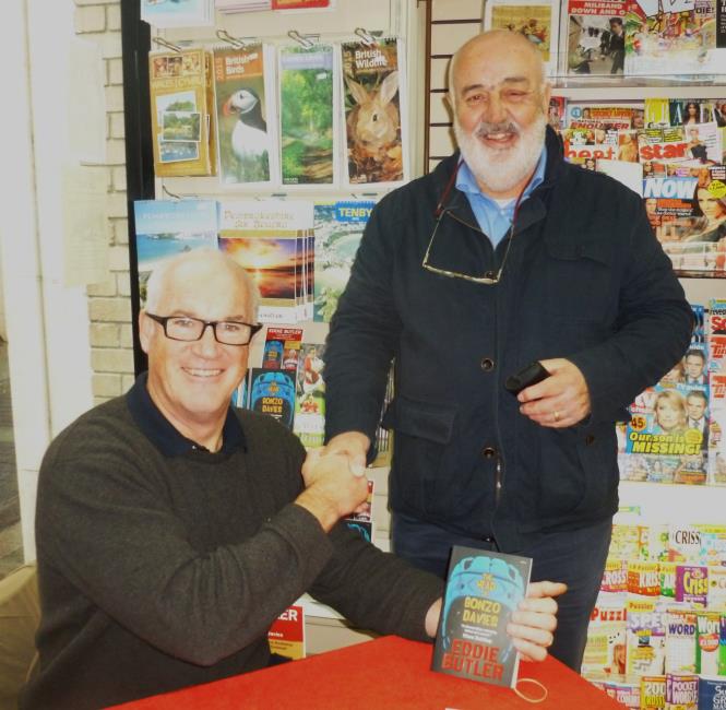 Eddie Butler and Bill Carne at the Victoria Book Shop