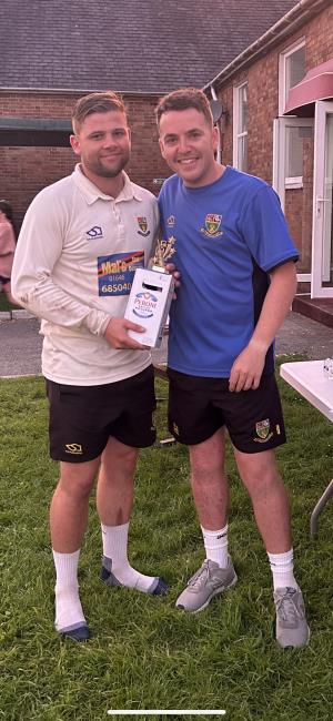 Craig Butland with Scott Griffiths who took the most wickets