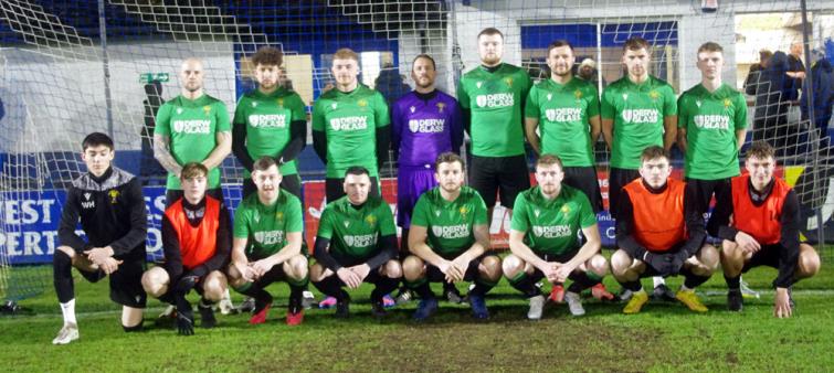 Goodwick United line up before kick off