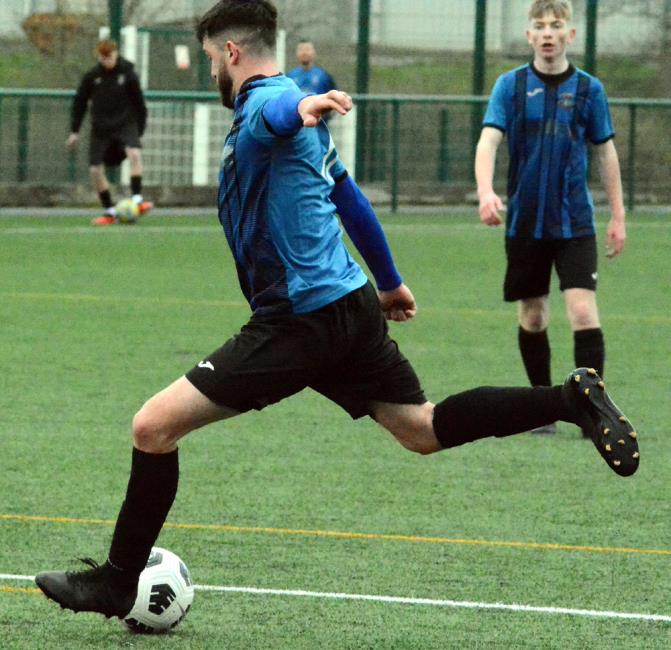 Shane Walsh- bagged a hatrick for Hakin United. Picture Gordon Thomas
