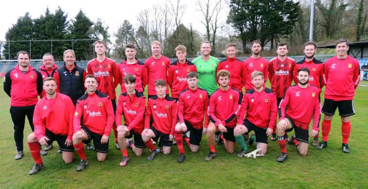 Carew line-up before kick off (Picture Bill Carne)