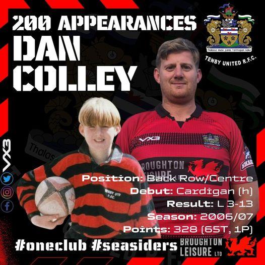 Tenby try scorer Dan Colley - now and as a young teenager
