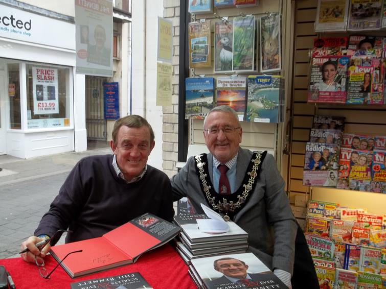 Phil Bennett and former Haverfordwest Mayor Roy Thomas
