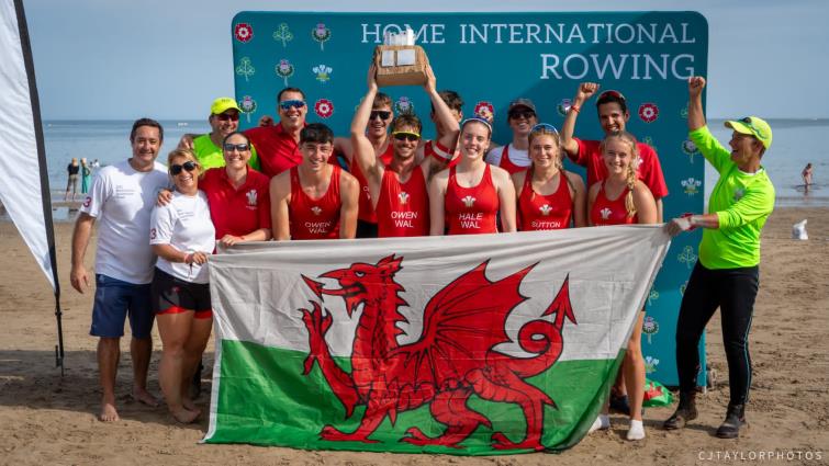 A delighted Welsh team