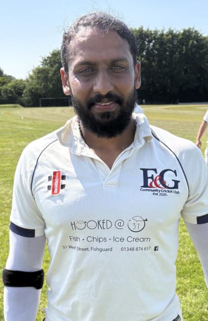 Ashish Jayes - excellent county debut for Fishguard and Goodwick all-rounder