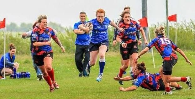  Emily on the charge for The Blues  ladies