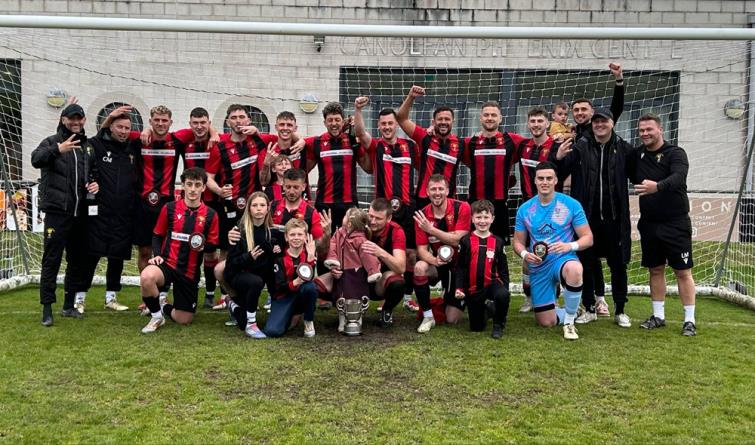 2024-25 Division 1 Champions Goodwick United. Pictures Gordon Thomas