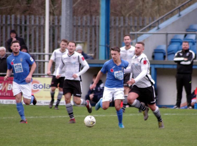 Ben Fawcett played well for Bluebirds and scored a cracking goal