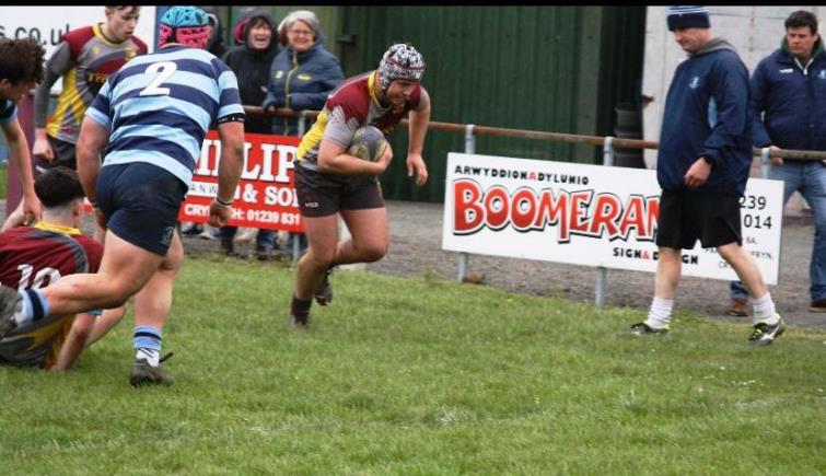 Jac Delaney powers over for Crymych Youth