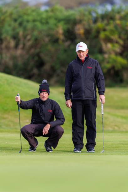 Alan lines up a vital putt