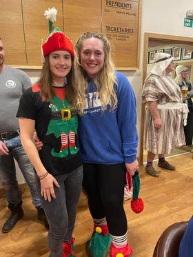 In fancy dress with Rhian after a match