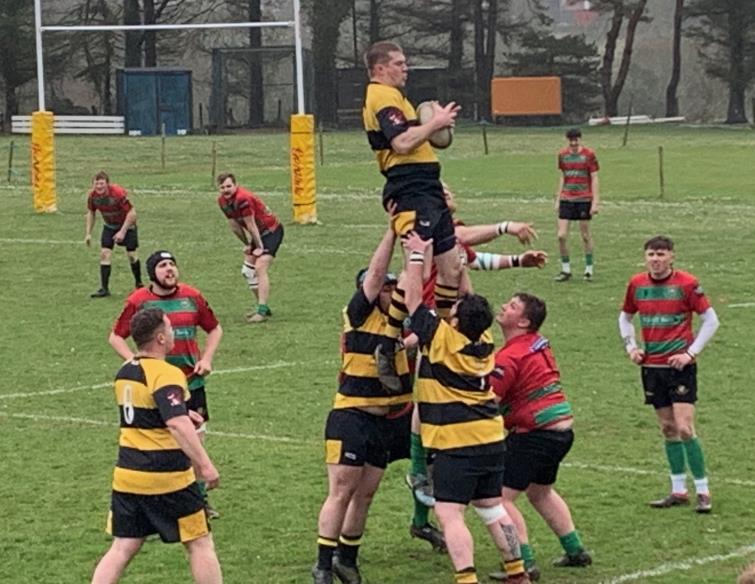 Ashley James wins good lineout ball. Picture Bill Carne