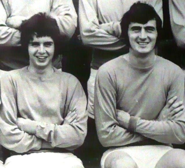 Martin playing football for with old pal Graham Jenkins