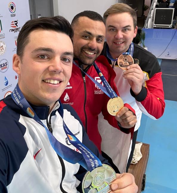 Medal winners - Ben Llewellin (silver) Azmy Mehelba (gold) and Glen Korte (bronze)