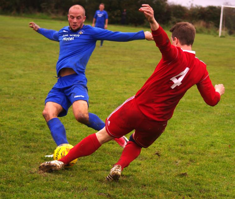 Nathan Greene scored a hat-trick for Merlins  Bridge