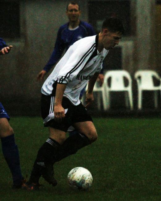 Ben Aldred in control for Hakin United at Narberth