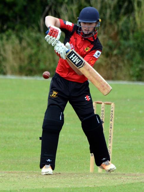 Ethan Hall in batting action for  Carew 2nds against Hook. Picture Gordon Thomas