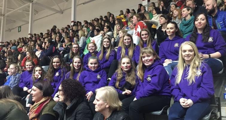 Emily with Rhian Homer and some of their young charges at a top match