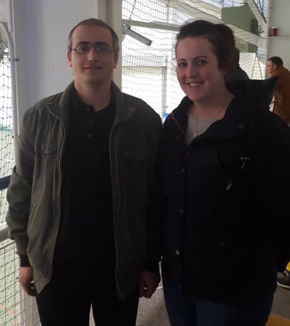 Scorers Kirsty Hannon and Phil Mellis