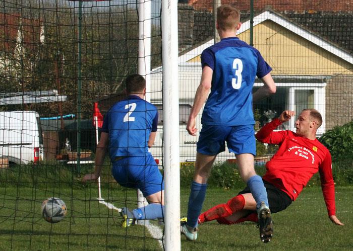 Jack Christopher scores the winner for Carew against Monkton Swifts