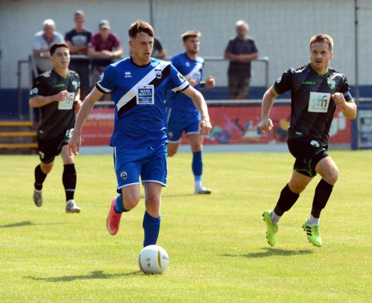 Jack Wilson scored for Haverfordwest County at Bala Town
