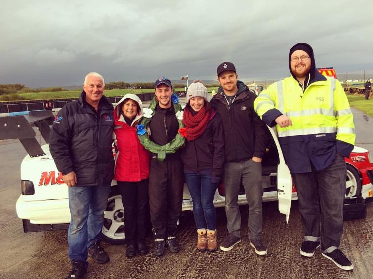 Team Jason Davies celebrate winning the Welsh Sports and Saloon Car category