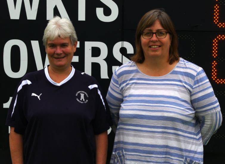 Scorers Jayne Cole and Ann-Marie Jenkins