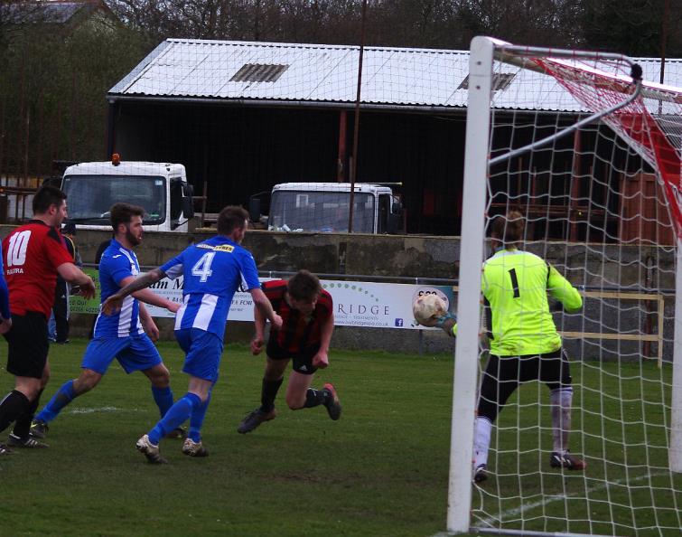 Jordan Griffiths nets a crucial far post header for triumphant Goodwick United