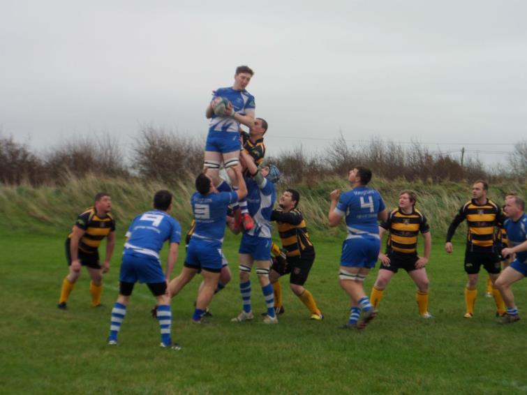 Liam Brown wins good lineout ball for Haverfordwest at St Davids