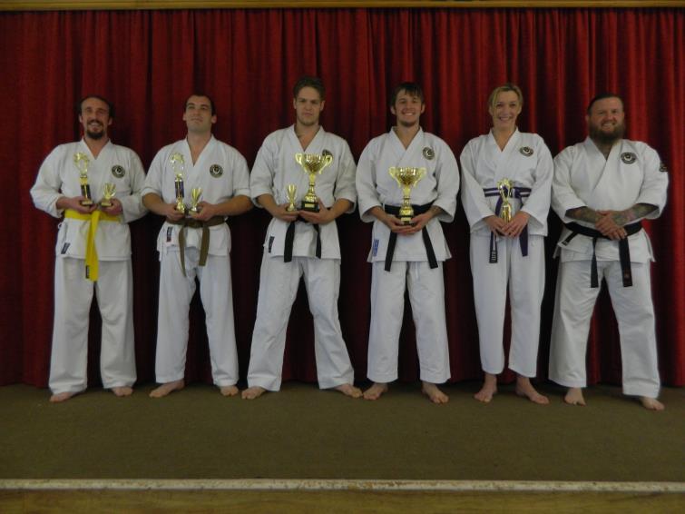 Pictured from left to right are-Leigh Griffiths, Gerry Jenkins, Senseis Neil Warner and Max Chambers, Phillipa Noble and Sensei Tony Chambers. Pictured from left to right are-Leigh Griffiths, Gerry Jenkins, Senseis Neil Warner and Max Chambers, Phillipa Noble and Sensei Tony Chambers.