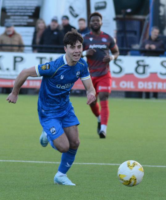 Dan Hawkins - scored a late consolation goal for Haverfordwest County in dfeat against champions The New Saints