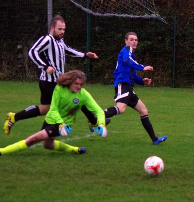Nicky Woodrow scores against the Nomads, the striker bagged seven goals for The Vikings
