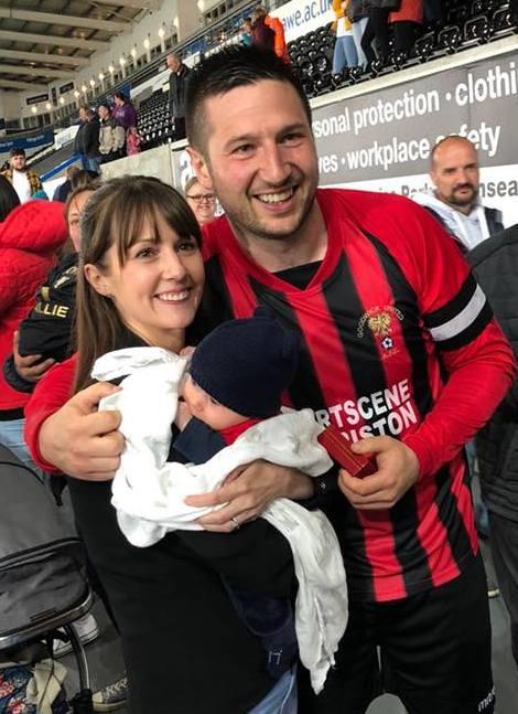 Adam Raymond, Emma and Lloyd at the WWC final