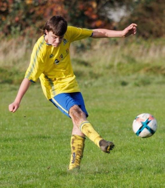 Griff showing his football skills