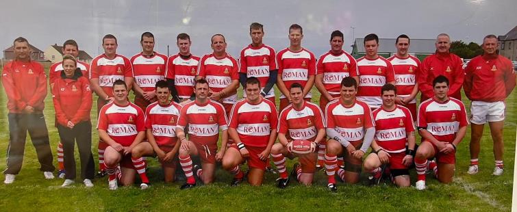  Kate (front row) with the players at Milford haven RFC