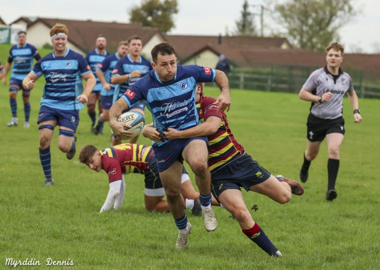 Lewys Gibby in full flight for Narberth