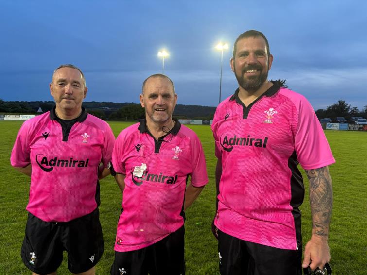 Mike Fry Cup referee Ed Howells and assistants