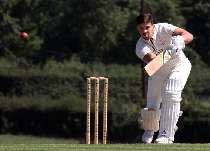Alex Bayley hits a boundary for Cresselly
