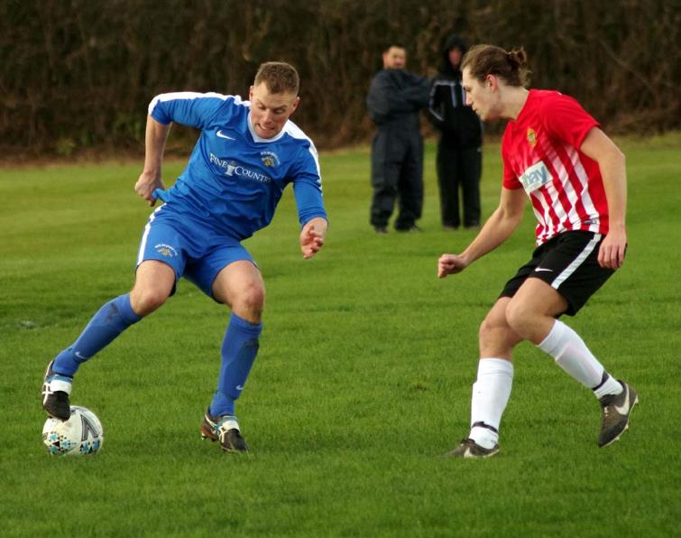 Dai Davies scored for Merlins Bridge in their comfortable win against Saundersfoot Sports